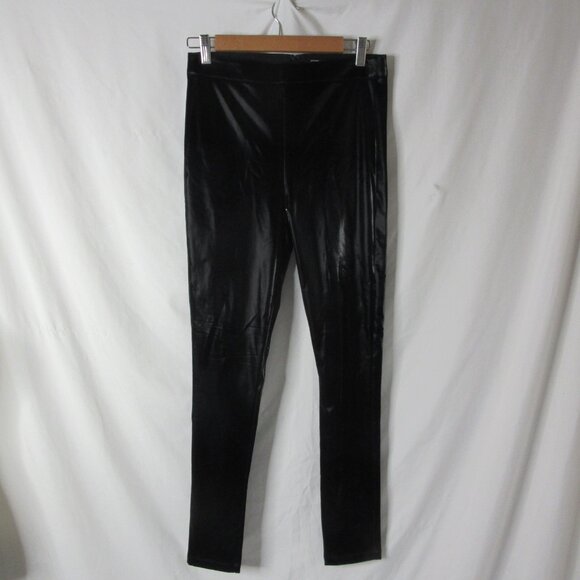 BCBGMAXAZRIA Faux Leather High Waisted Leggings Black Poly Size Small NWT - Picture 2 of 10